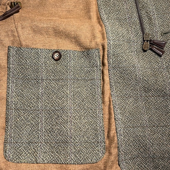 Luciano Barbera ~Italian Wool Windowpane Plaid Coat - Picture 10 of 16